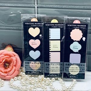 MIDORI Sticky Notes 4 designs 15 Sheet (3 set) TOTAL 180 Made in Japan